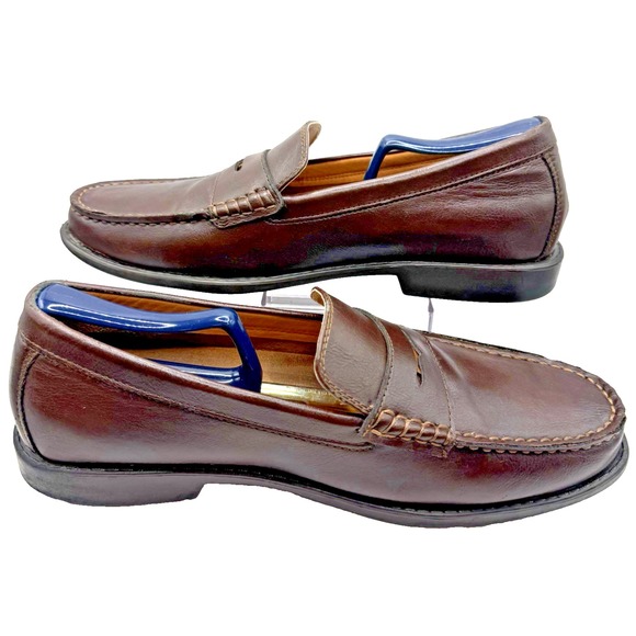 IZOD Men's Penny Loafer Edmund Gel Tech Shoes Sz 10M Brn Slip On Fishing Resort - Picture 2 of 10